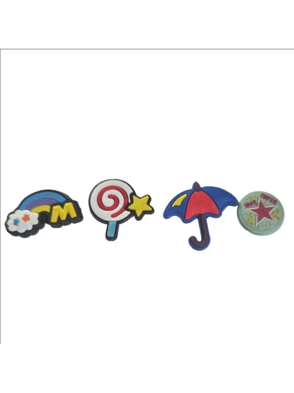 Cartoon Shoe Charms Set Rainbow Lollipop Umbrella Star